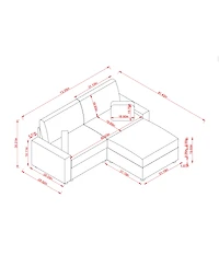 Streamdale Furniture Modular L-Shape Sectional Sofa w/ Ottoman