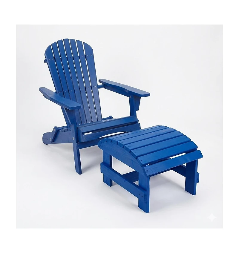 Jiallo Grand Collection Folding Large Adirondack Chair Pine Wood