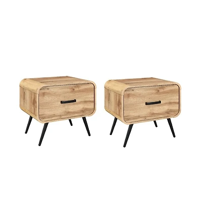 New Classic Furniture Rowan Wood 1-Drawer End Table (Set of 2)