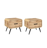 New Classic Furniture Rowan Wood 1-Drawer End Table (Set of 2)
