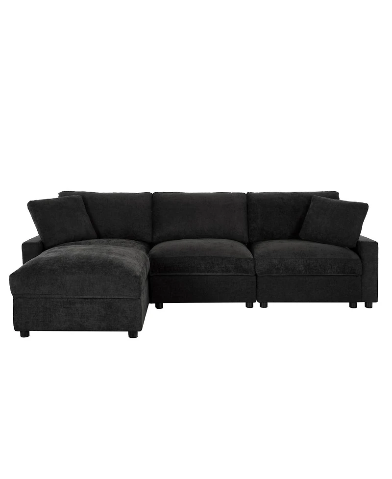 Streamdale Furniture Modular L-Shape Sectional Sofa with Ottoman and Storage