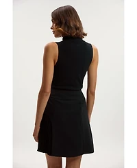 Karen Millen Women's Buckle Pleated Mini Skirt