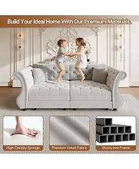 Streamdale Furniture Oversized Chesterfield Velvet Sofa Bed