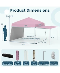 Gouun 14 x 9.2 ft Pop Up Canopy Tent with Two Convertible Sidewalls and Awning Poles