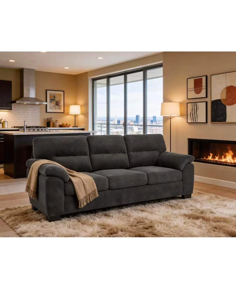 Streamdale Furniture 3 Seater Sofa Modern Textured Fabric Couch