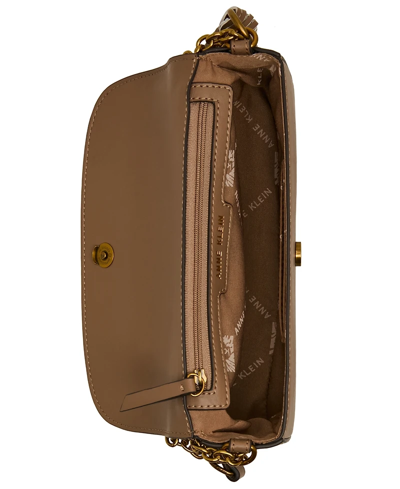 Anne Klein Small Horse Bit Flap Shoulder Handbag