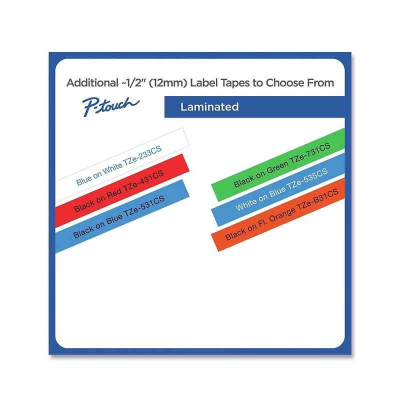 Brother P-Touch TZEB31CS 0.47 in. x 26.2 ft. TZe Laminated Removable Label Tapes