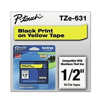 Brother P-Touch TZE631 0.47 in. x 26.2 ft. TZe Standard Adhesive Laminated Labeling Tape