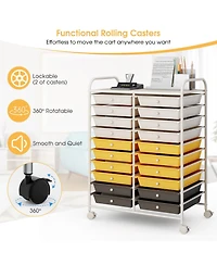 Gouun 20-Drawer Rolling Storage Organizer Cart with Metal Frame