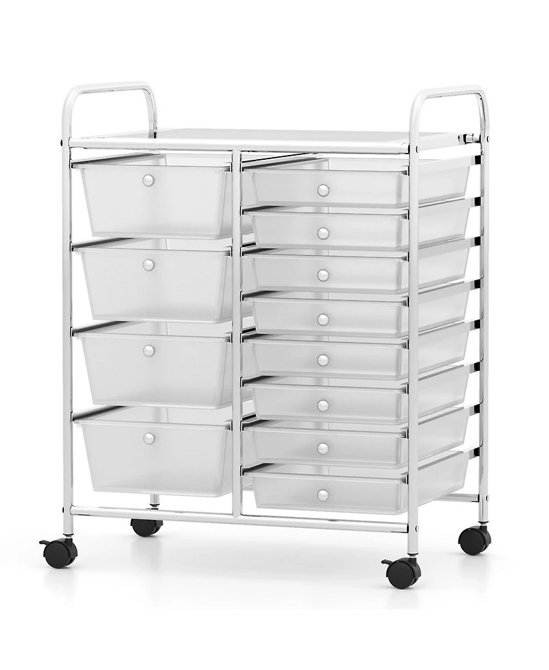 Gouun 12-Drawer Utility Rolling Cart with Tiered Storage