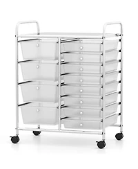 Gouun 12-Drawer Utility Rolling Cart with Tiered Storage