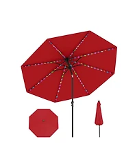 Gouun 10 ft Solar Patio Umbrella with 96 Flowing Led Lights and Push-Button Tilt