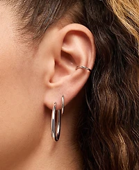 Ana Luisa Cuidado Silver Hoop Earrings