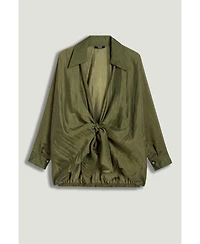 Nocturne Women's Fluid Open-Front Shirt