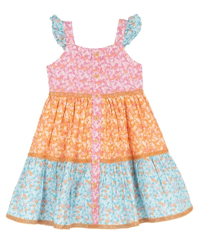 Rare Editions Girls' 2T-6X 3-Tiered Lurex Gauze Dress