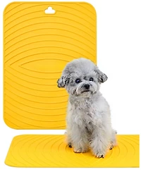 Aronkl Non-slip Dog Bath Mat Tpe Safe Drying Hook Sturdy Durable Versatile Pet Grooming Mat Easy Clean Compact