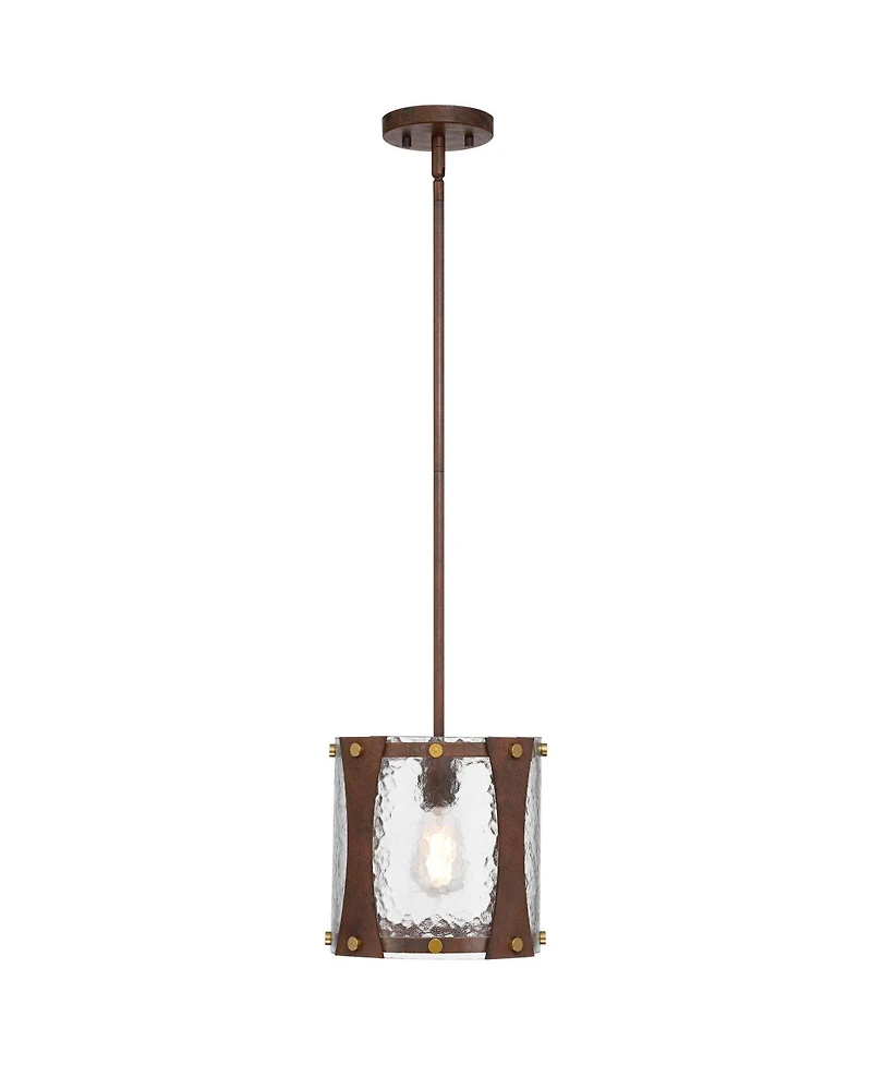 Franklin Iron Works Fable Wide and Antique Brass Mini Pendant Light