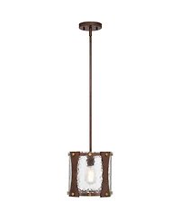 Franklin Iron Works Fable Wide and Antique Brass Mini Pendant Light