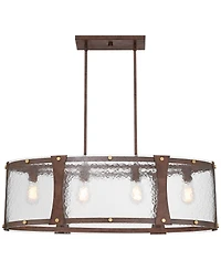 Franklin Iron Works Fable Wide Rust and Antique Brass 4-Light Chandelier