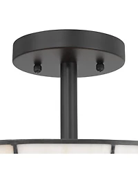 Robert Louis Tiffany Audrey Wide Art Glass 2-Light Ceiling Light