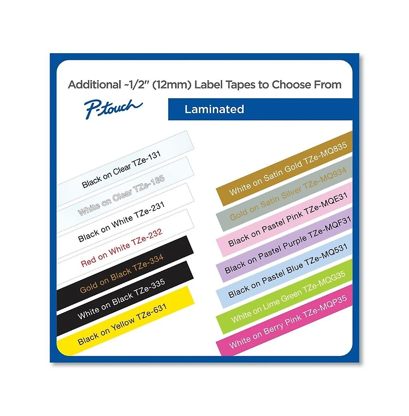 Brother P-Touch Tze231G 0.47 in. x 26.2 ft. TZE Standard Adhesive Laminated Labeling Tape