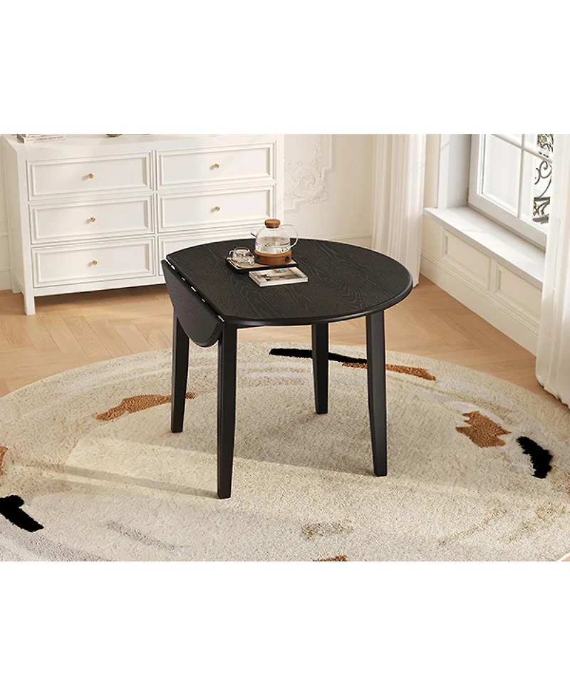 Streamdale Furniture Extendable Round Dining Table for 2-4, Folding, Space Saving