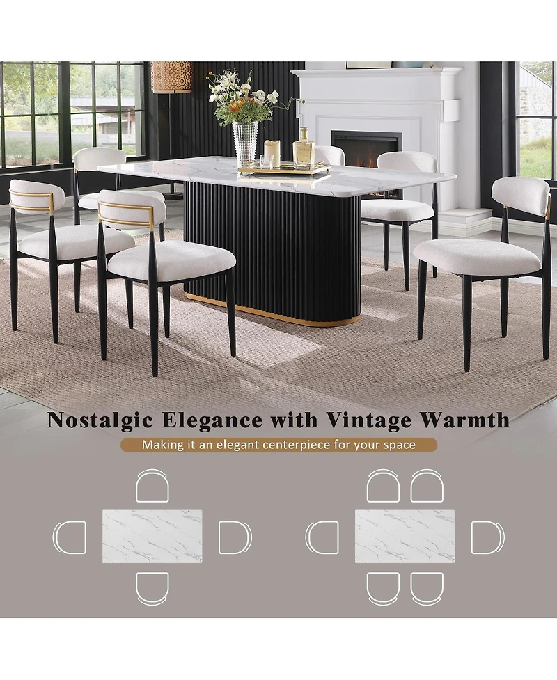 Streamdale Furniture Faux Marble Dining Table