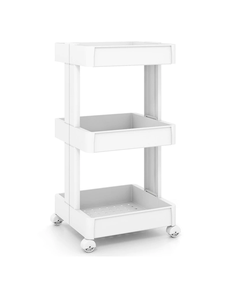 Gouun 3-Tier Kitchen Utility Industrial Cart with Storage