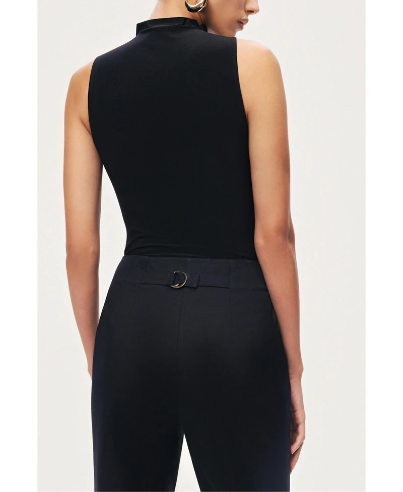 Nocturne Women's Draped Mesh-Panel Bodysuit