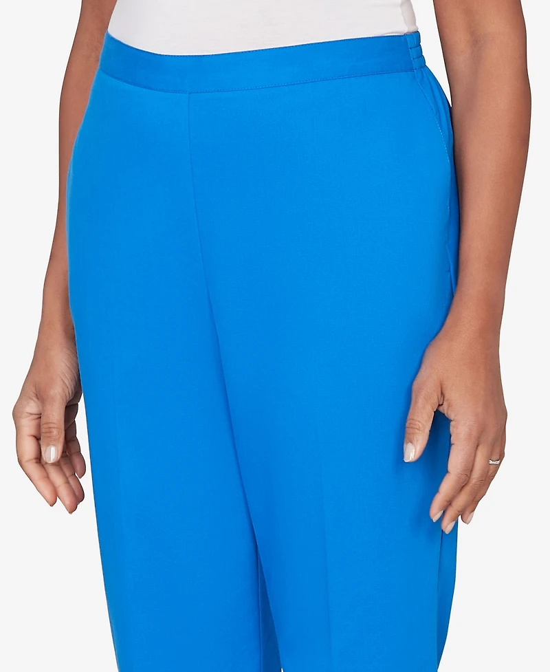 Alfred Dunner Women's Lady Liberty Heat Set Side Seam Pocket Capri Pants