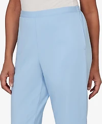 Alfred Dunner Women's Classic Everyday French Terry Flat Front Capri Pants