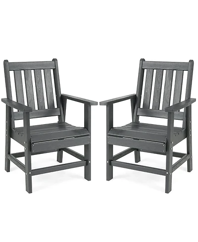 Sugift Set of 2 Patio Dining Chairs with Wide Armrests