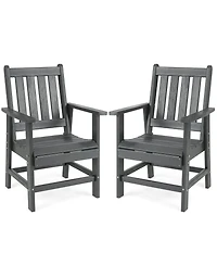 Sugift Set of 2 Patio Dining Chairs with Wide Armrests