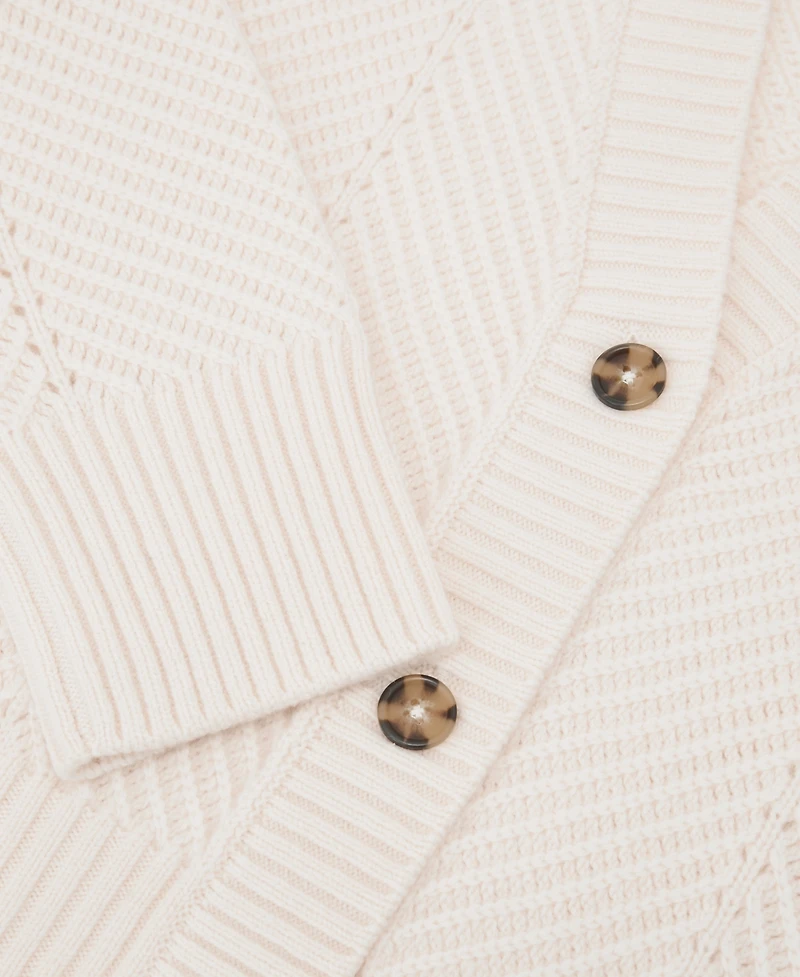 Reiss Women's Lottie Wool-Cashmere Chevron-Stitch Cardigan