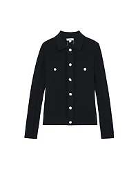 Reiss Women's Harri Button-Through Knitted Top with Collar