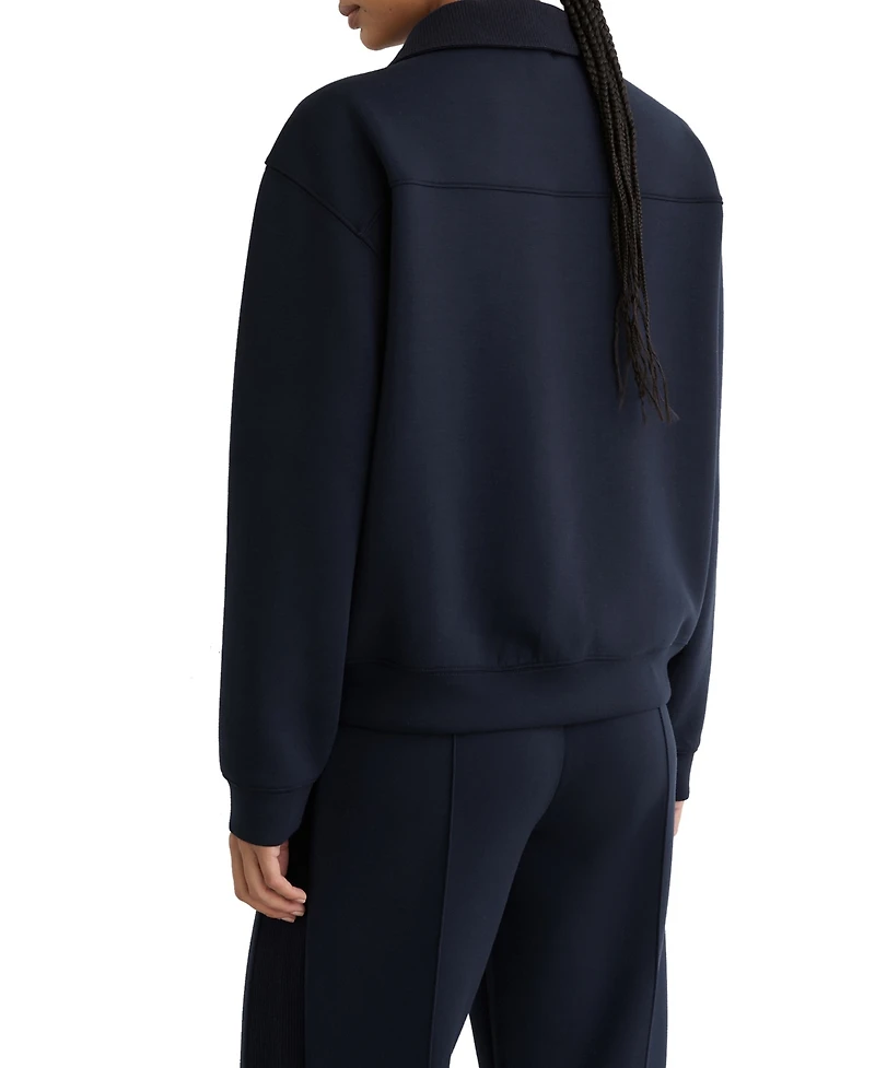 Reiss Women's Bella Premium Interlock Collar Sweatshirt