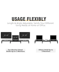 Gnuadz Dual Monitor Stand Riser Adjustable 3 Shelf desktop organizer