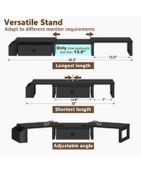 Gnuadz Dual Monitor Stand Riser Drawer Side Pockets Desk Storage desktop organizer