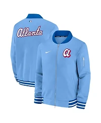 Nike Men's Light Blue Atlanta Braves 2026 City Connect Authentic Collection Relaxed Full-Zip Bomber Jacket
