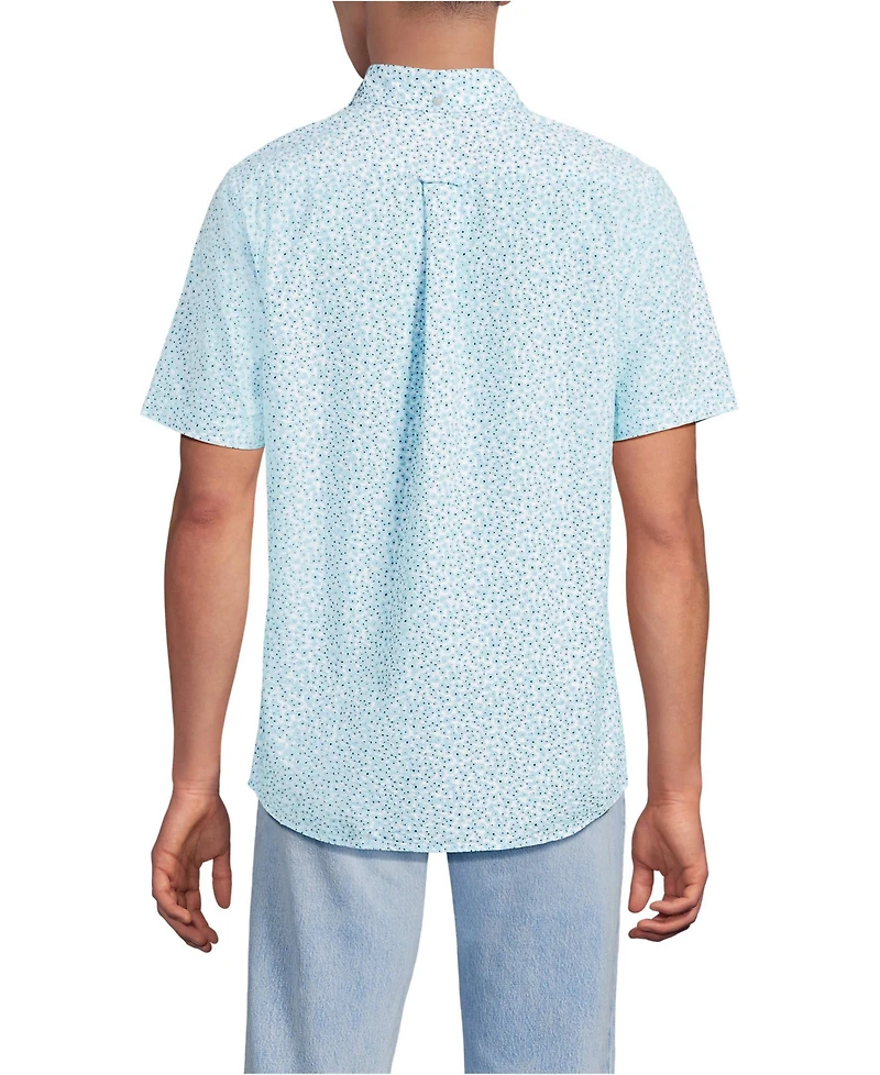 Lands' End Big & Tall Short Sleeve Seersucker Shirt