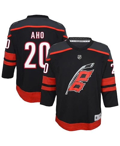 Outerstuff Big Boys and Girls Sebastian Aho Black Carolina Hurricanes Home Replica Jersey