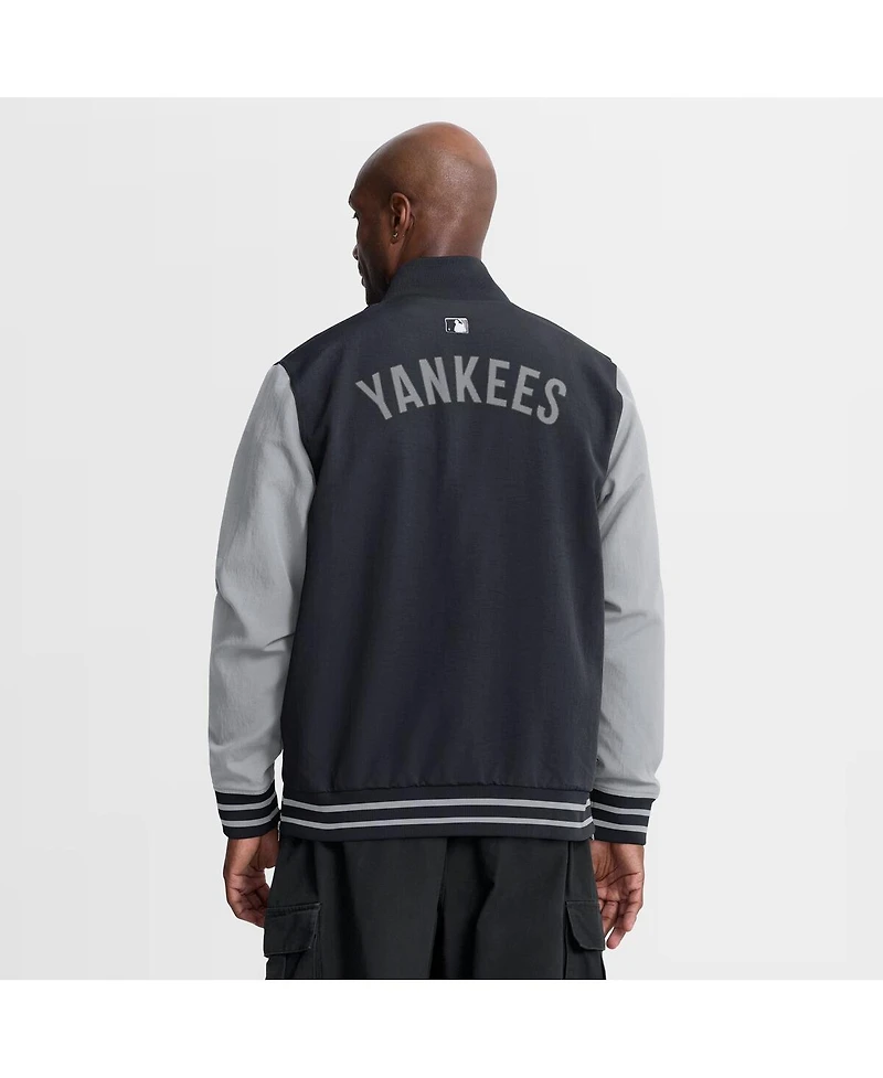Nike Men's Navy/Gray New York Yankees Authentic Collection Dugout Relaxed Full-Zip Bomber Jacket