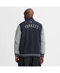 Nike Men's Navy/Gray New York Yankees Authentic Collection Dugout Relaxed Full-Zip Bomber Jacket