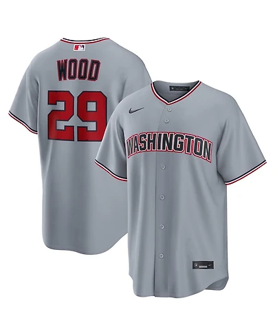 Nike Men's James Wood Gray Washington Nationals Road Replica Jersey