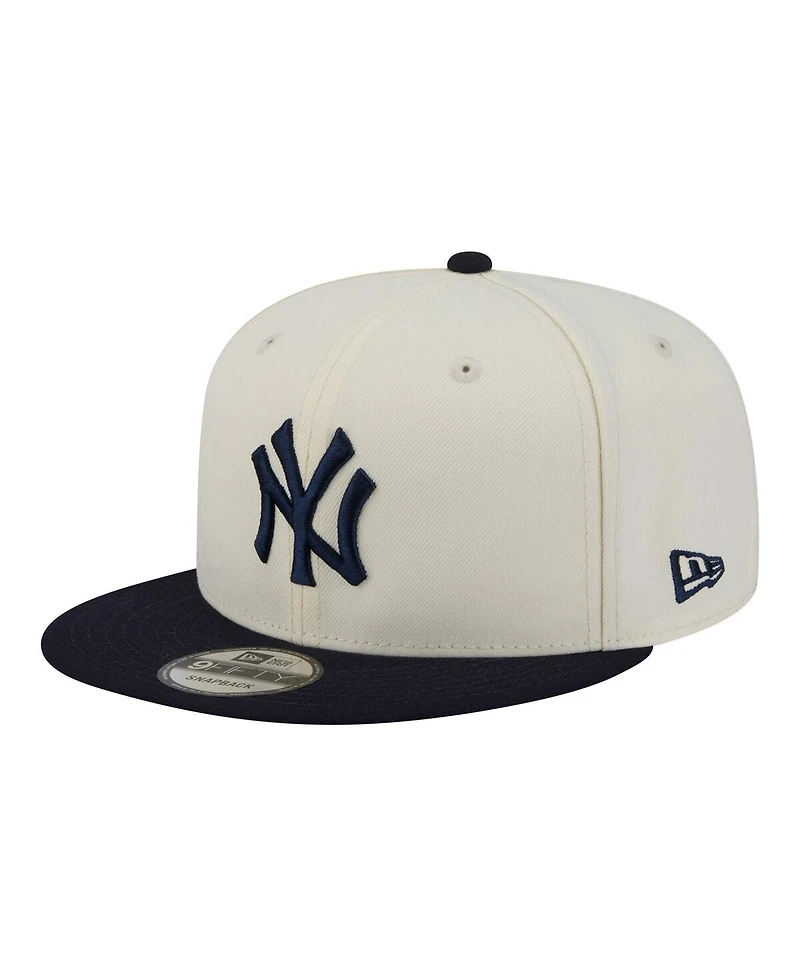 New Era Men's Cream/Navy New York Yankees Localized 9FIFTY Snapback Hat