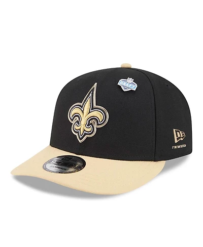 New Era Men's Black/Gold New Orleans Saints 2026 Nfl Draft On Stage Pre-Curved 9FIFTY Snapback Hat