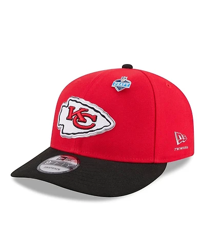 New Era Men's Red/Black Kansas City Chiefs 2026 Nfl Draft On Stage Pre-Curved 9FIFTY Snapback Hat