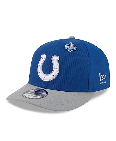 New Era Men's Royal/Gray Indianapolis Colts 2026 Nfl Draft On Stage Pre-Curved 9FIFTY Snapback Hat