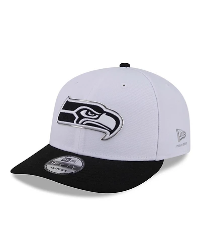 New Era Men's White/Black Seattle Seahawks 2026 Nfl Draft Pre-Curved 9FIFTY Snapback Hat
