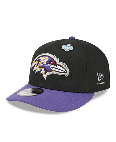 New Era Men's Black/Purple Baltimore Ravens 2026 Nfl Draft On Stage Pre-Curved 9FIFTY Snapback Hat